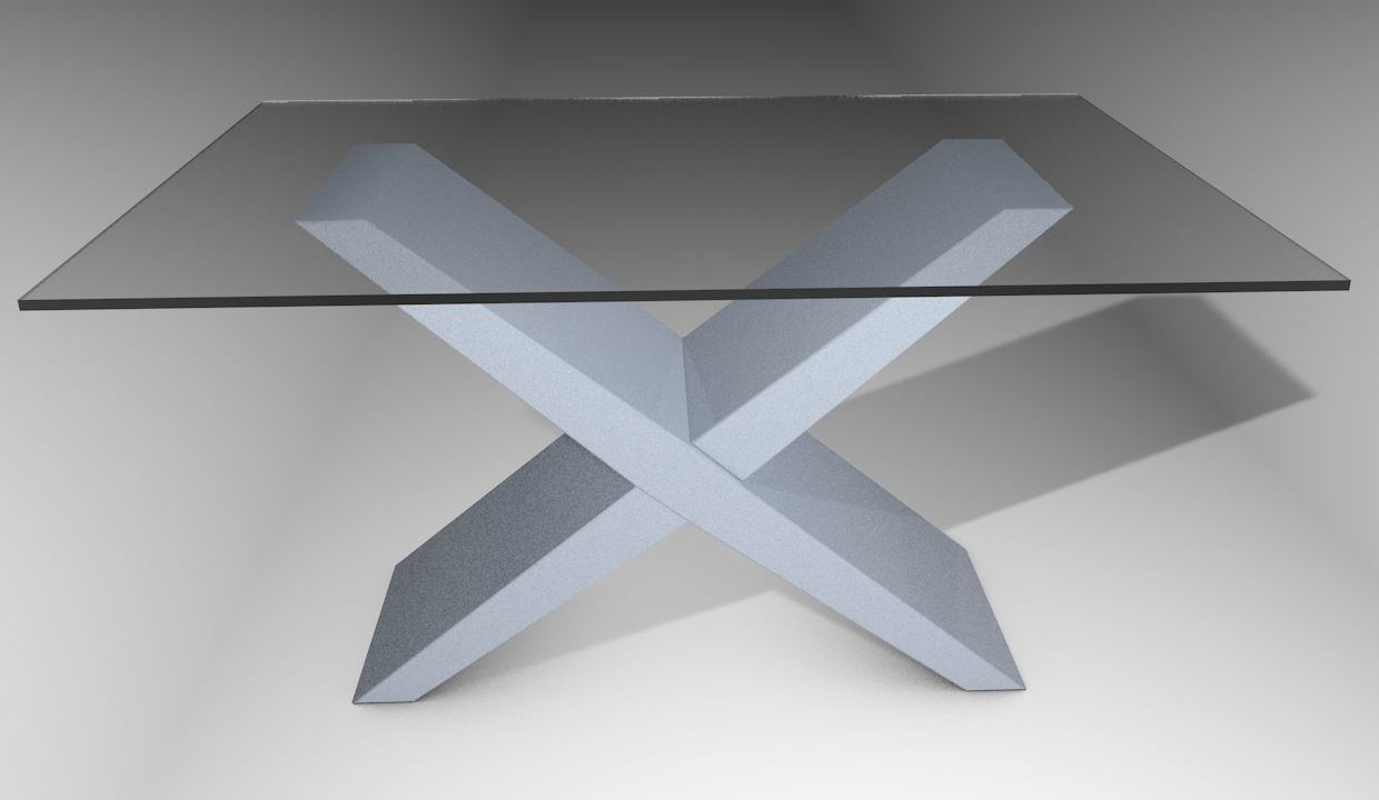 Coffee glass table 3D model_2