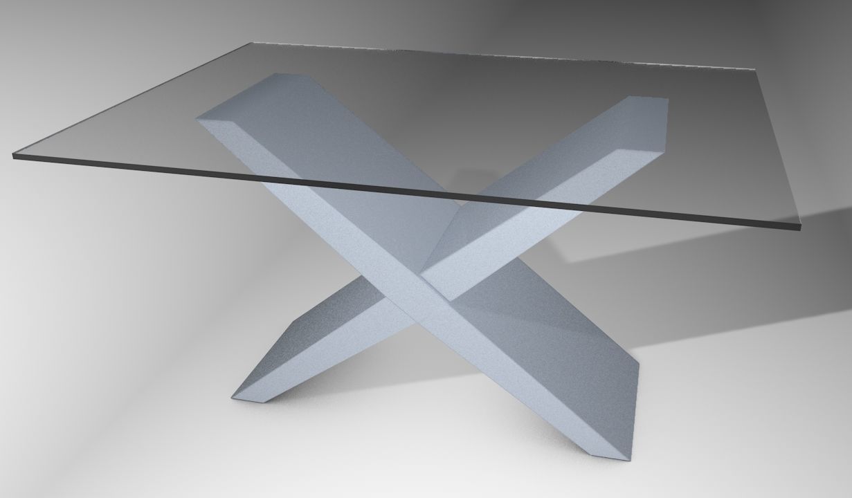 Coffee glass table 3D model_1