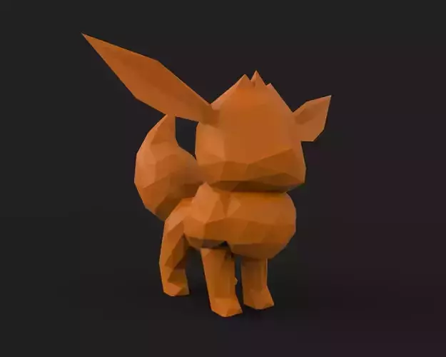 Eevee Low Poly pokemon 3D print model