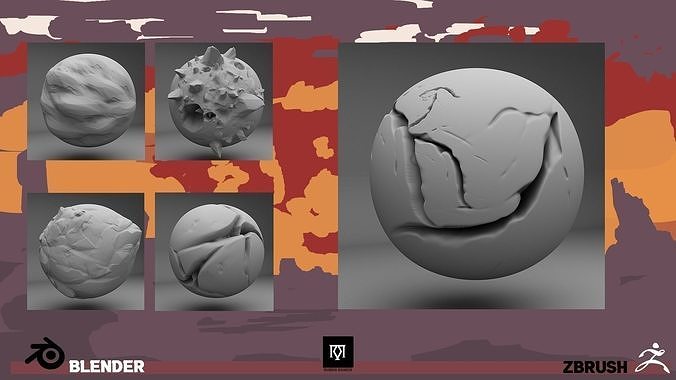 70 Rock Alphas - Blender - Zbrush Texture