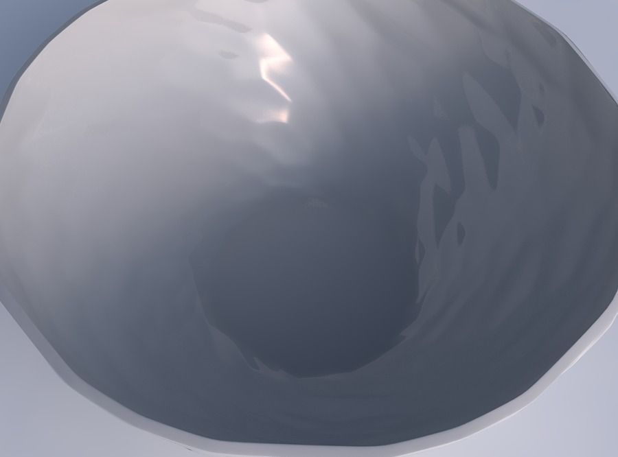 Bowl wide with organic dents 3D print model_1