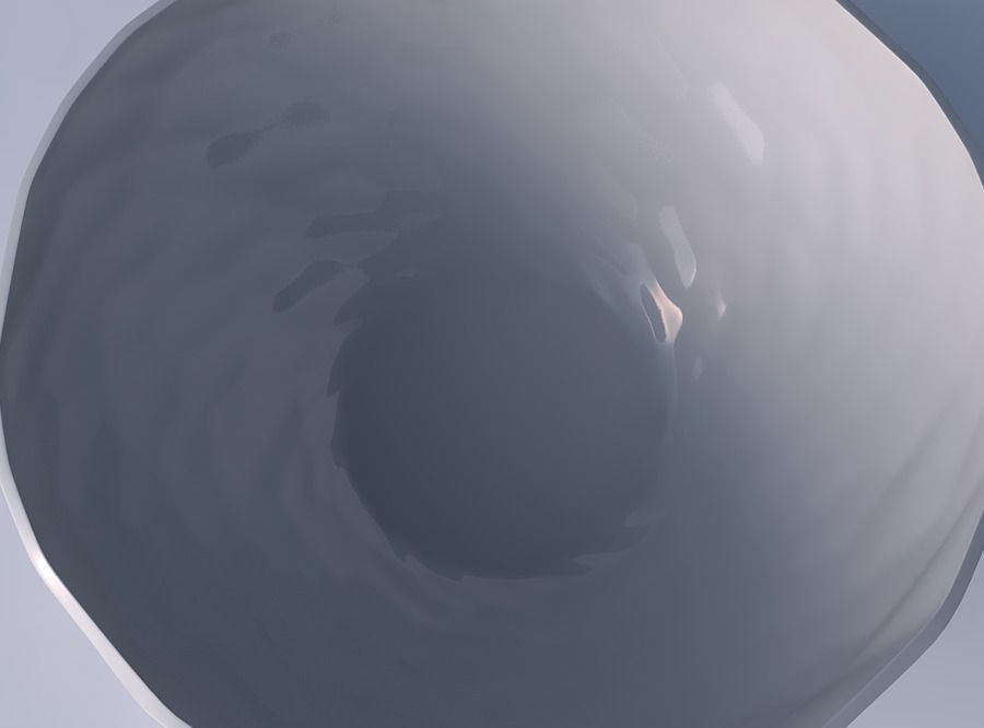 Bowl wide with organic dents 3D print model_2