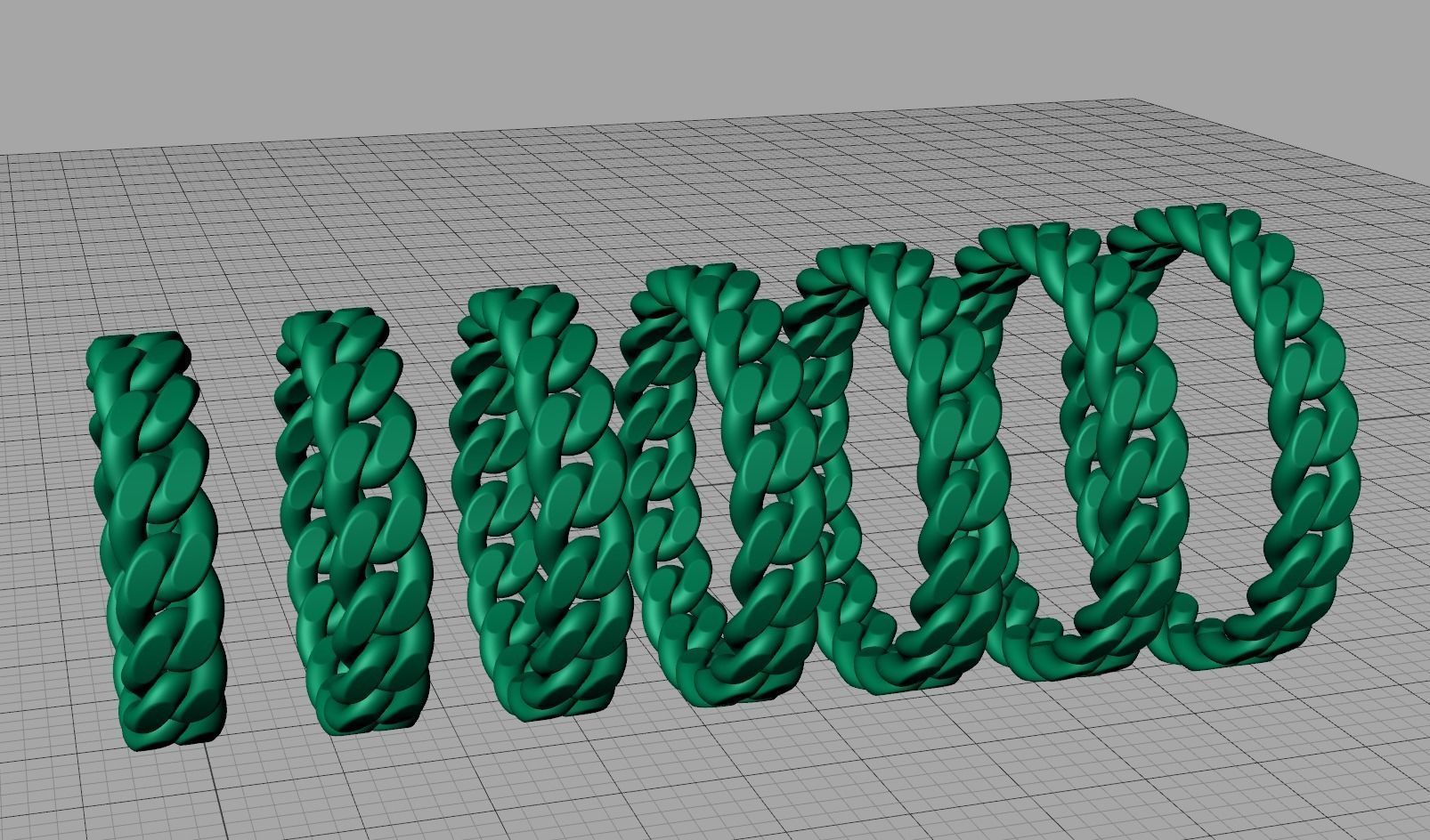 Miami Cuban Link Chain Ring Stackble 5mm wide Ring 3D print model_10