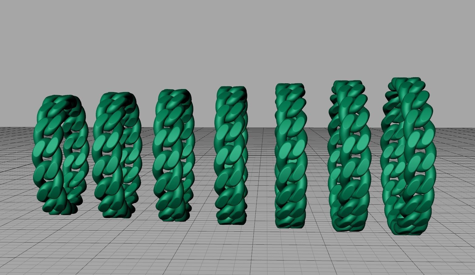 Miami Cuban Link Chain Ring Stackble 5mm wide Ring 3D print model_12