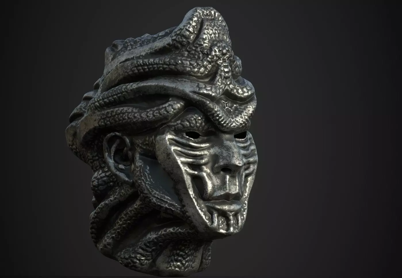 character head concept low poly PBR material Low-poly 3D model