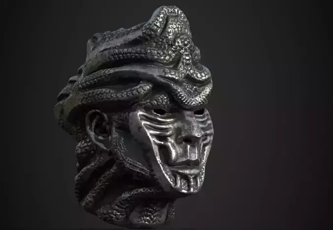 character head  concept low poly PBR material  Low-poly 3D model
