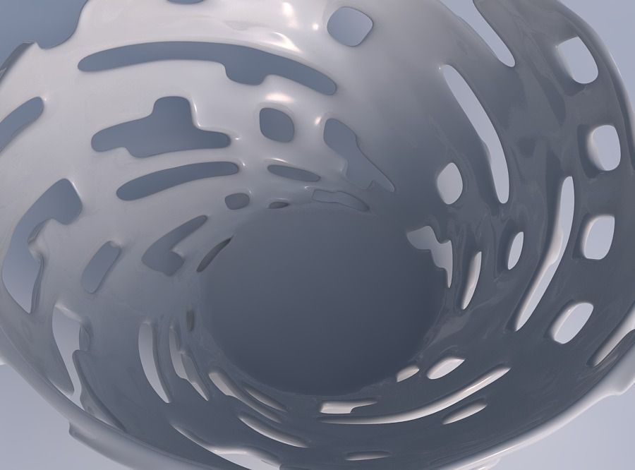 Bowl wide with smooth cuts and bulges   3D print model_1