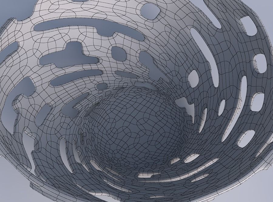 Bowl wide with smooth cuts and bulges   3D print model_6