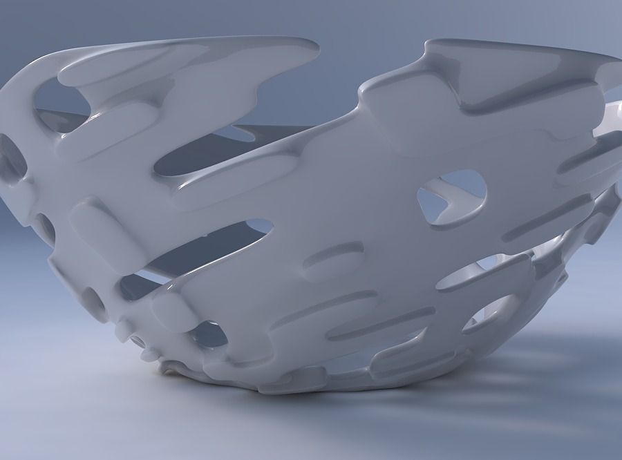 Bowl wide with smooth cuts and bulges   3D print model_4