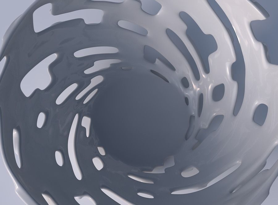 Bowl wide with smooth cuts and bulges   3D print model_2