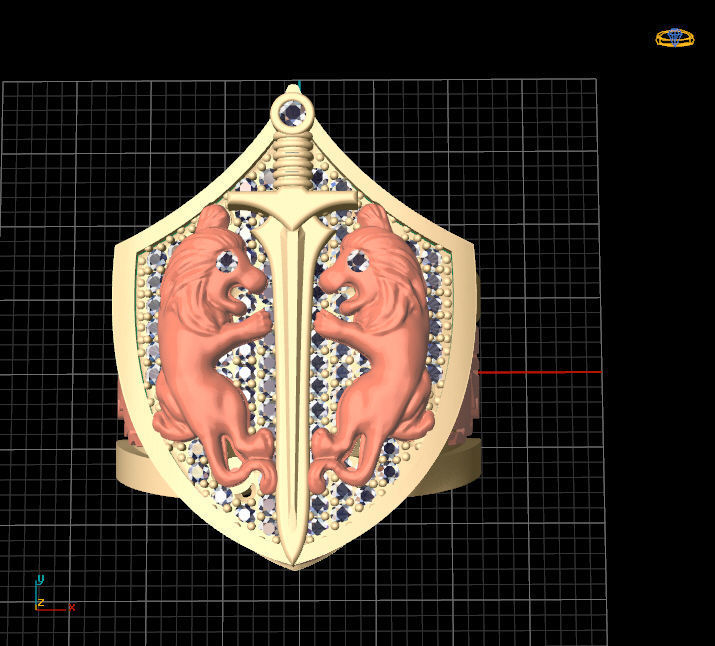 lion ring 3D print model_7