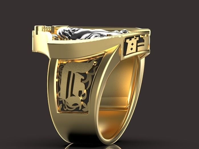 lion ring 3D print model_3