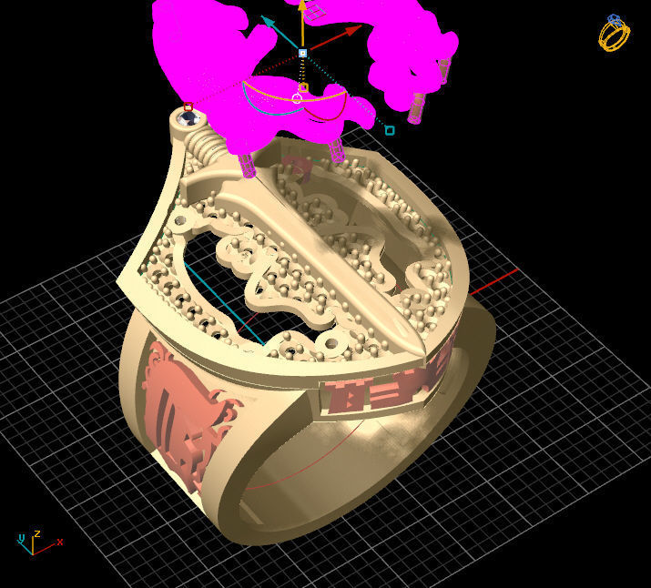 lion ring 3D print model_6