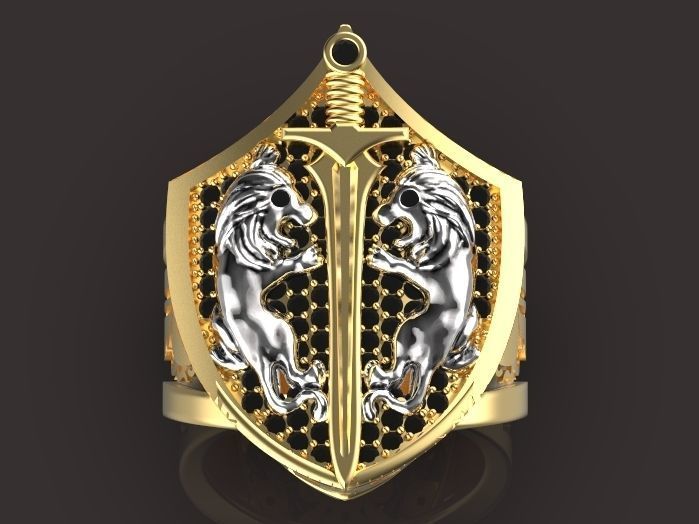 lion ring 3D print model_1
