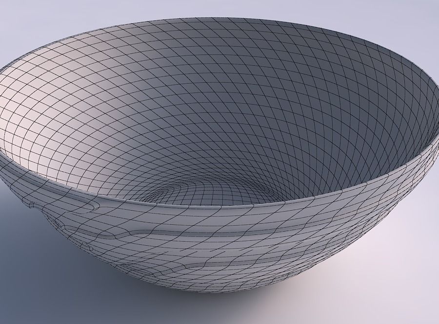 Bowl wide with smooth ribbons 3D print model_5