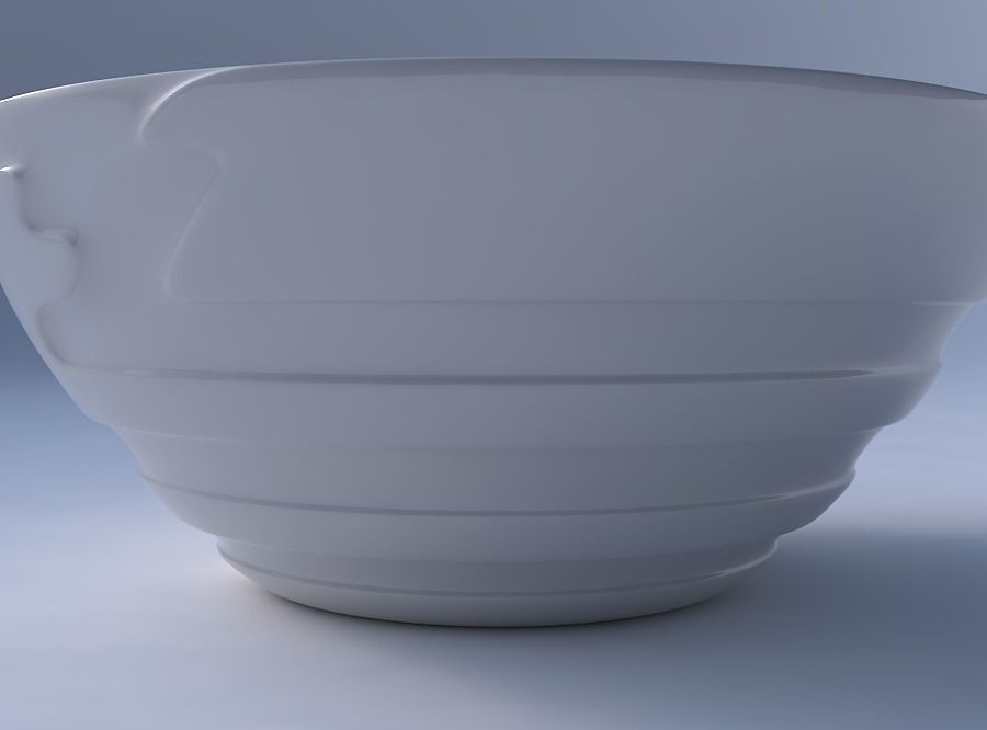 Bowl wide with smooth ribbons 3D print model_4