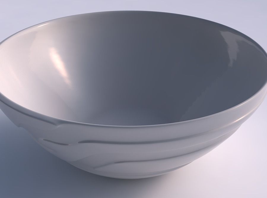 Bowl wide with smooth ribbons 3D print model_0