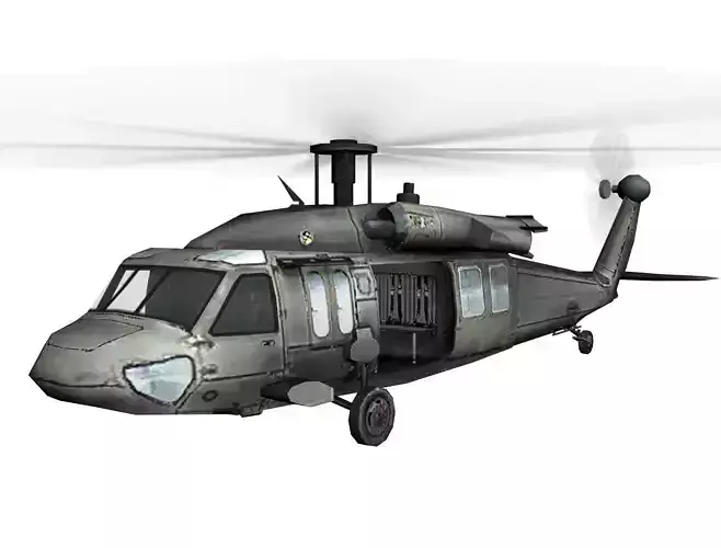 Black Hawk UH-60 Low poly Flying
