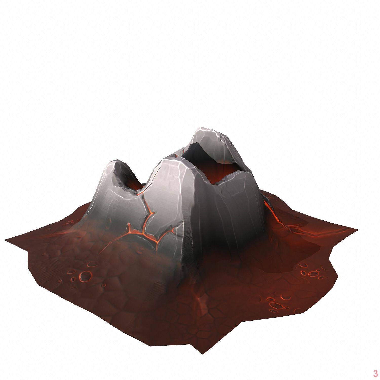Mountain stylized - PBR Low-poly 3D model_4