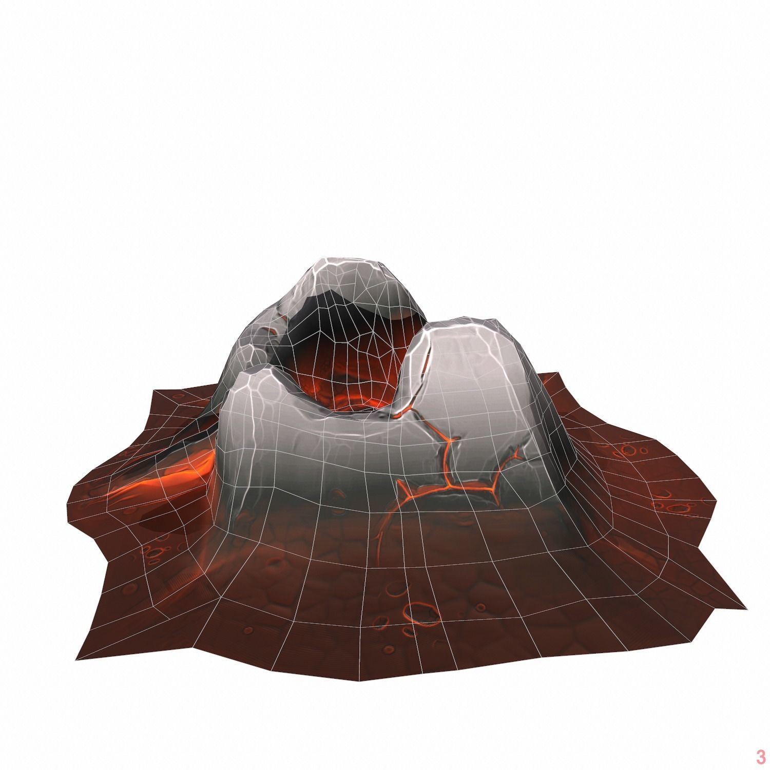 Mountain stylized - PBR Low-poly 3D model_8