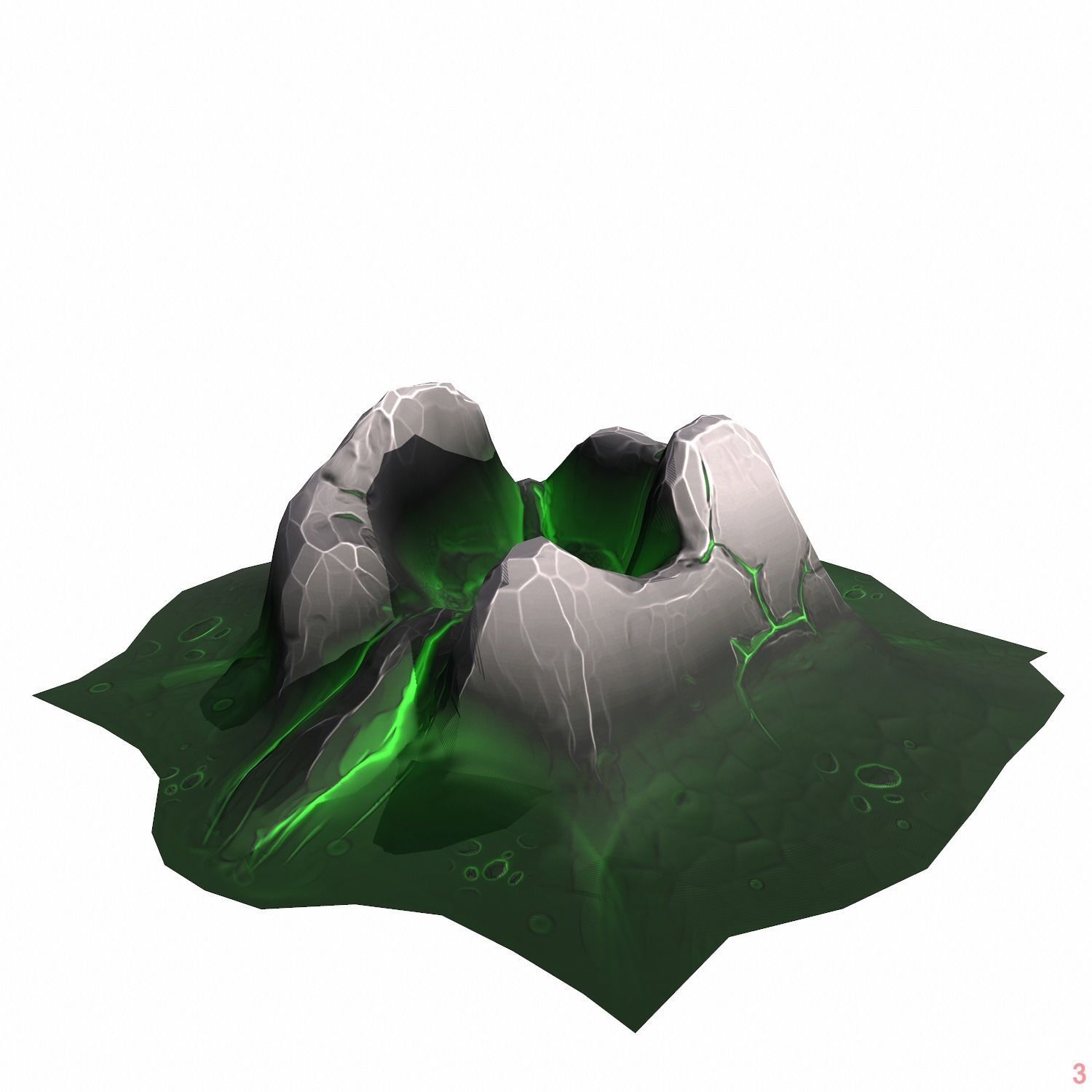 Mountain stylized - PBR Low-poly 3D model_2