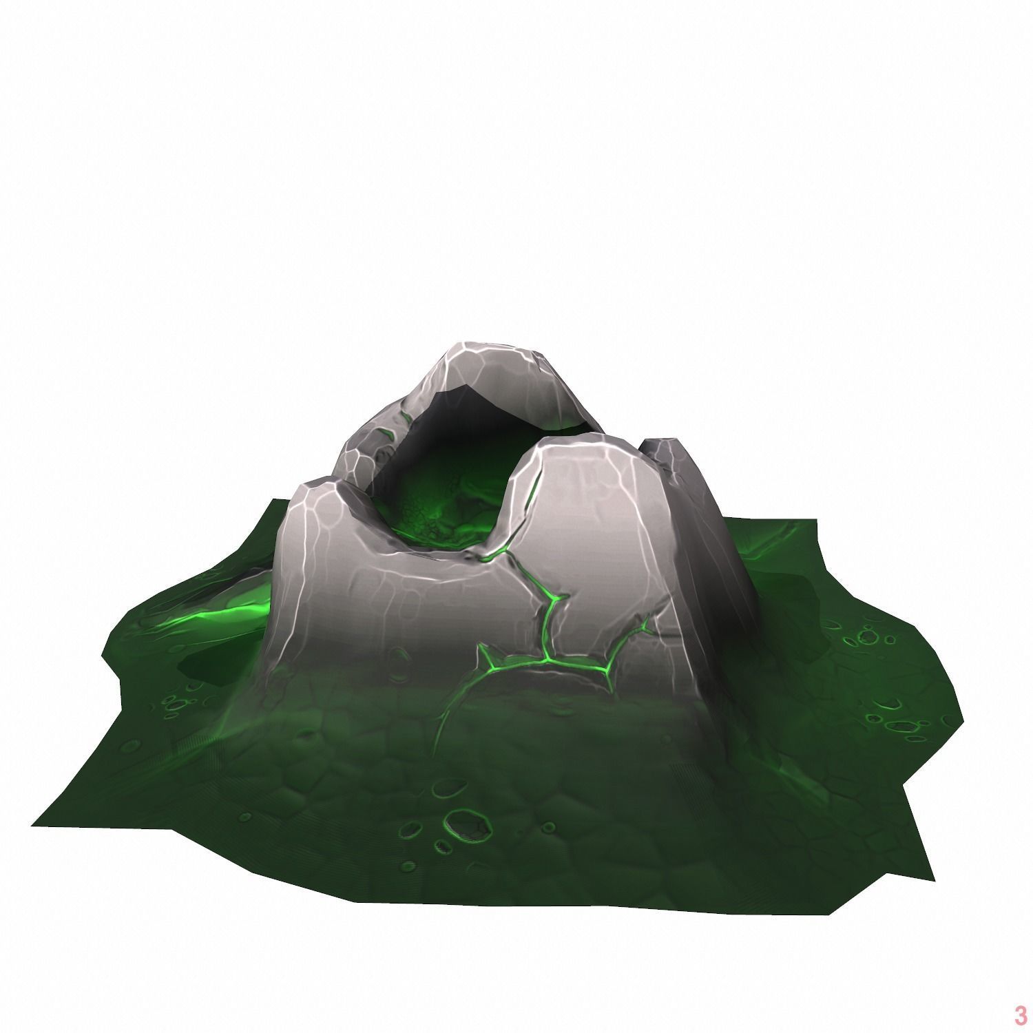 Mountain stylized - PBR Low-poly 3D model_12