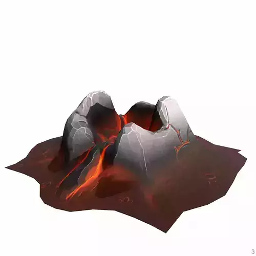 Mountain stylized - PBR Low-poly 3D model