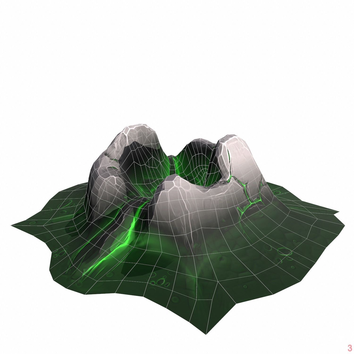 Mountain stylized - PBR Low-poly 3D model_3