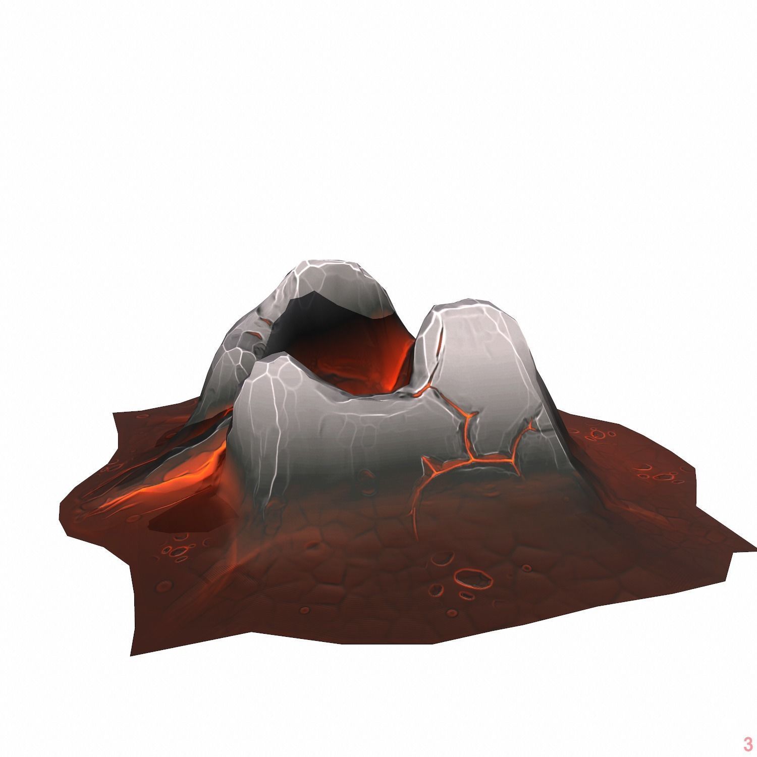 Mountain stylized - PBR Low-poly 3D model_5