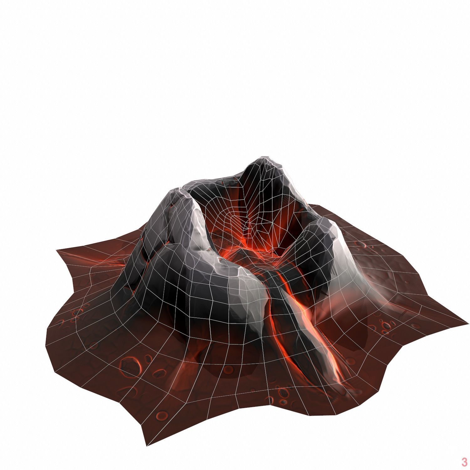 Mountain stylized - PBR Low-poly 3D model_11