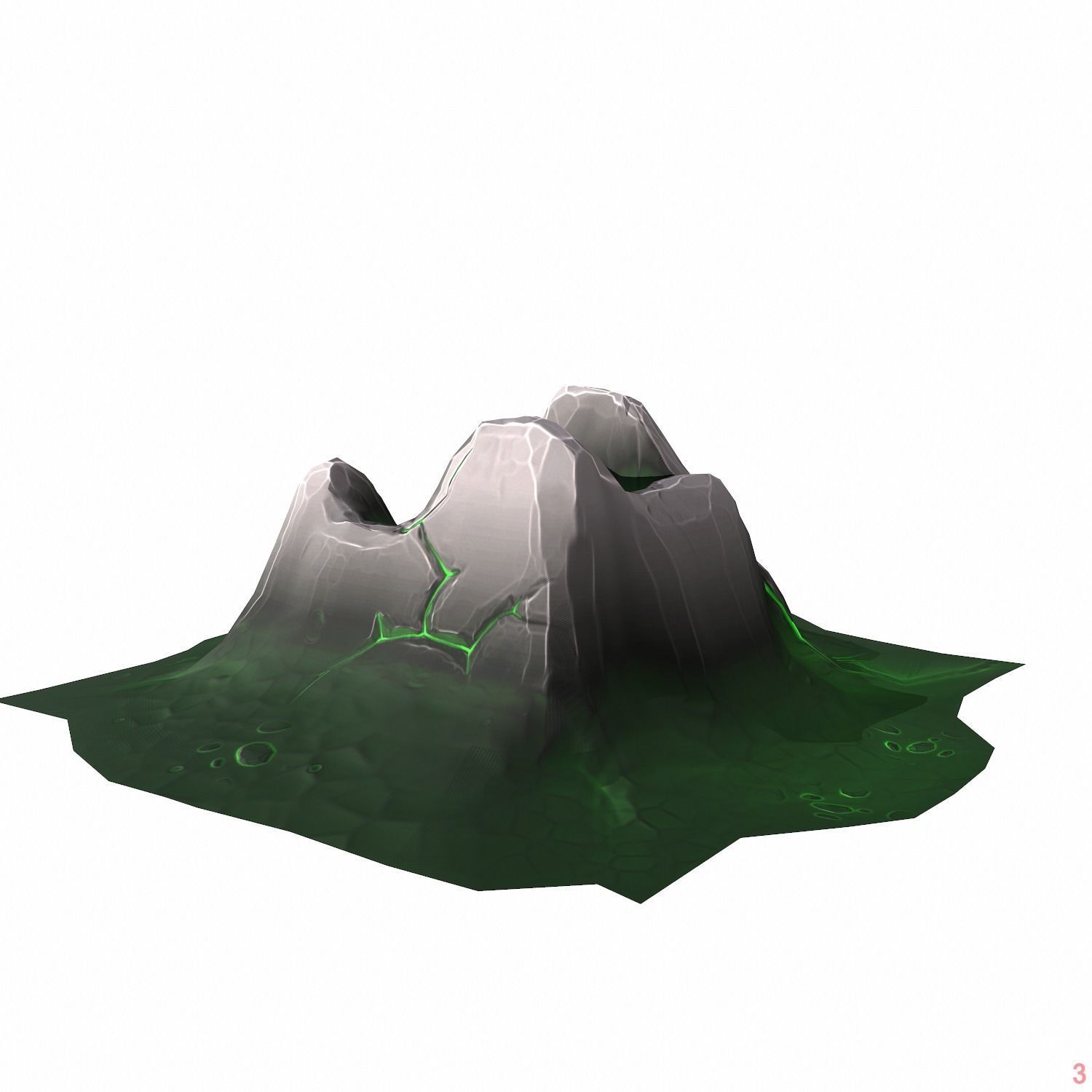 Mountain stylized - PBR Low-poly 3D model_14