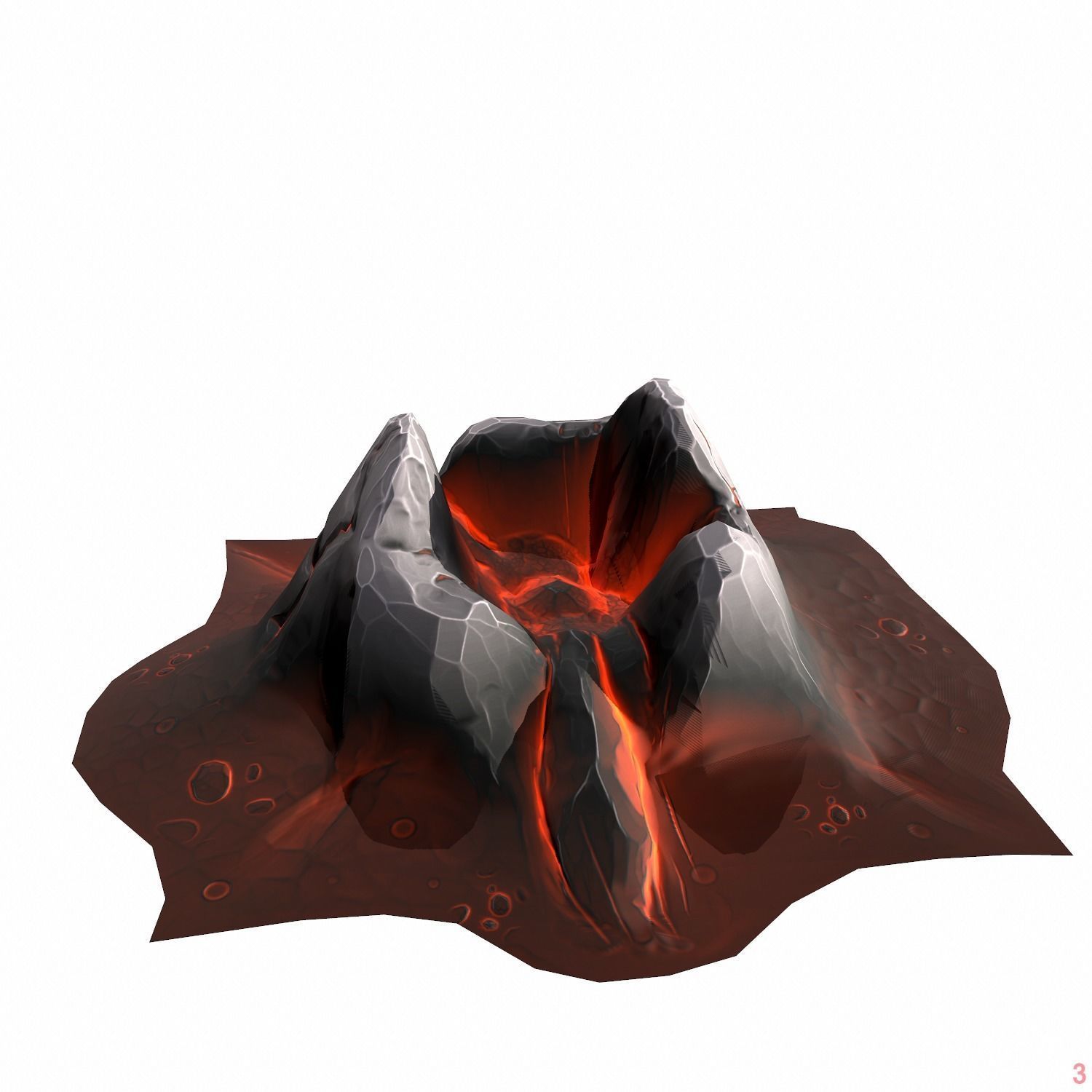 Mountain stylized - PBR Low-poly 3D model_6