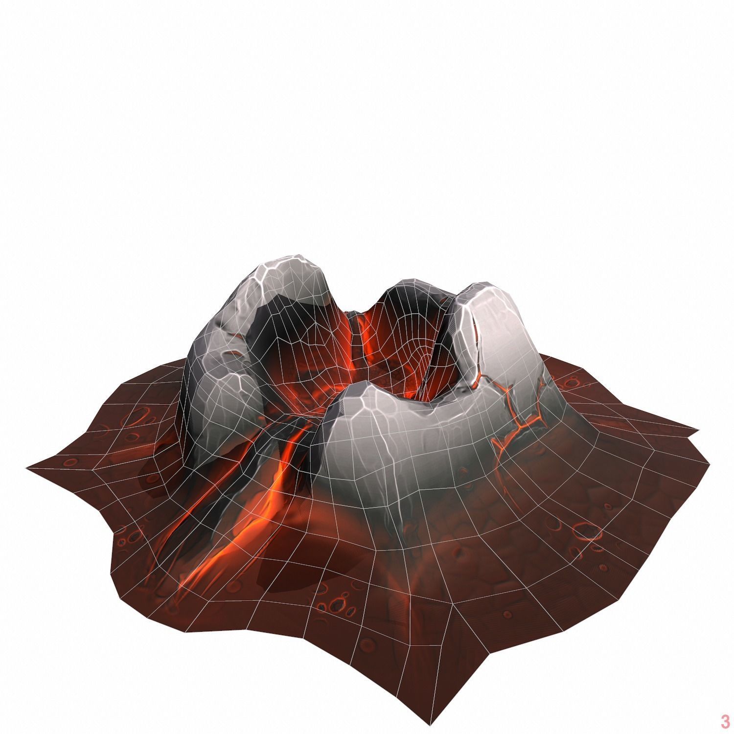 Mountain stylized - PBR Low-poly 3D model_9