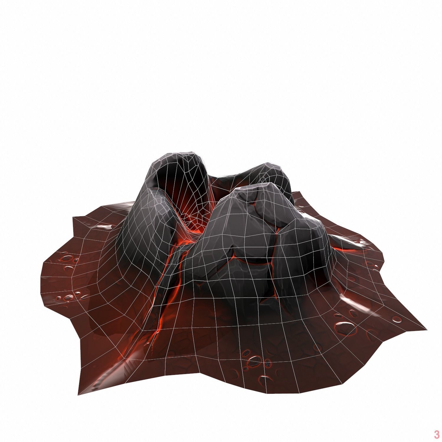 Mountain stylized - PBR Low-poly 3D model_10