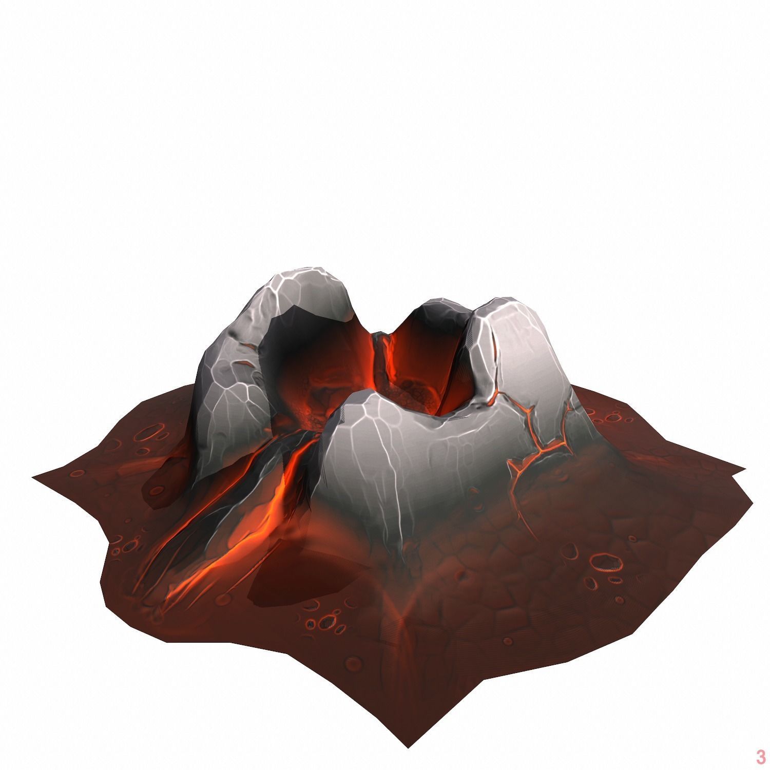 Mountain stylized - PBR Low-poly 3D model_7