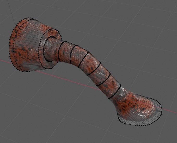 Garden Hand Fork With Adjustable Rust Low-poly 3D model_11