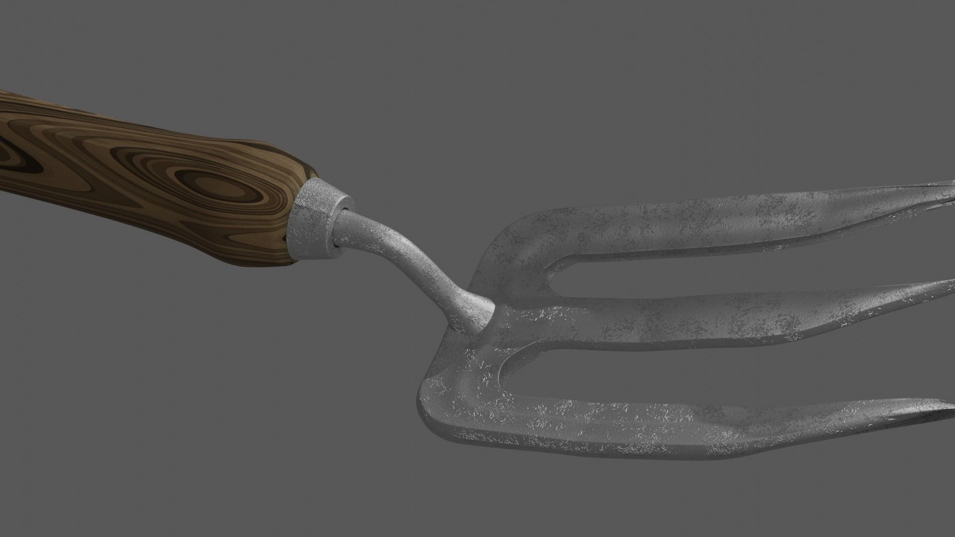 Garden Hand Fork With Adjustable Rust Low-poly 3D model_5