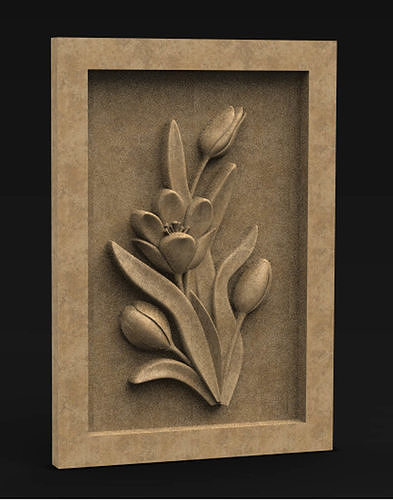 Decorative Panel Tyulpany 3D print model