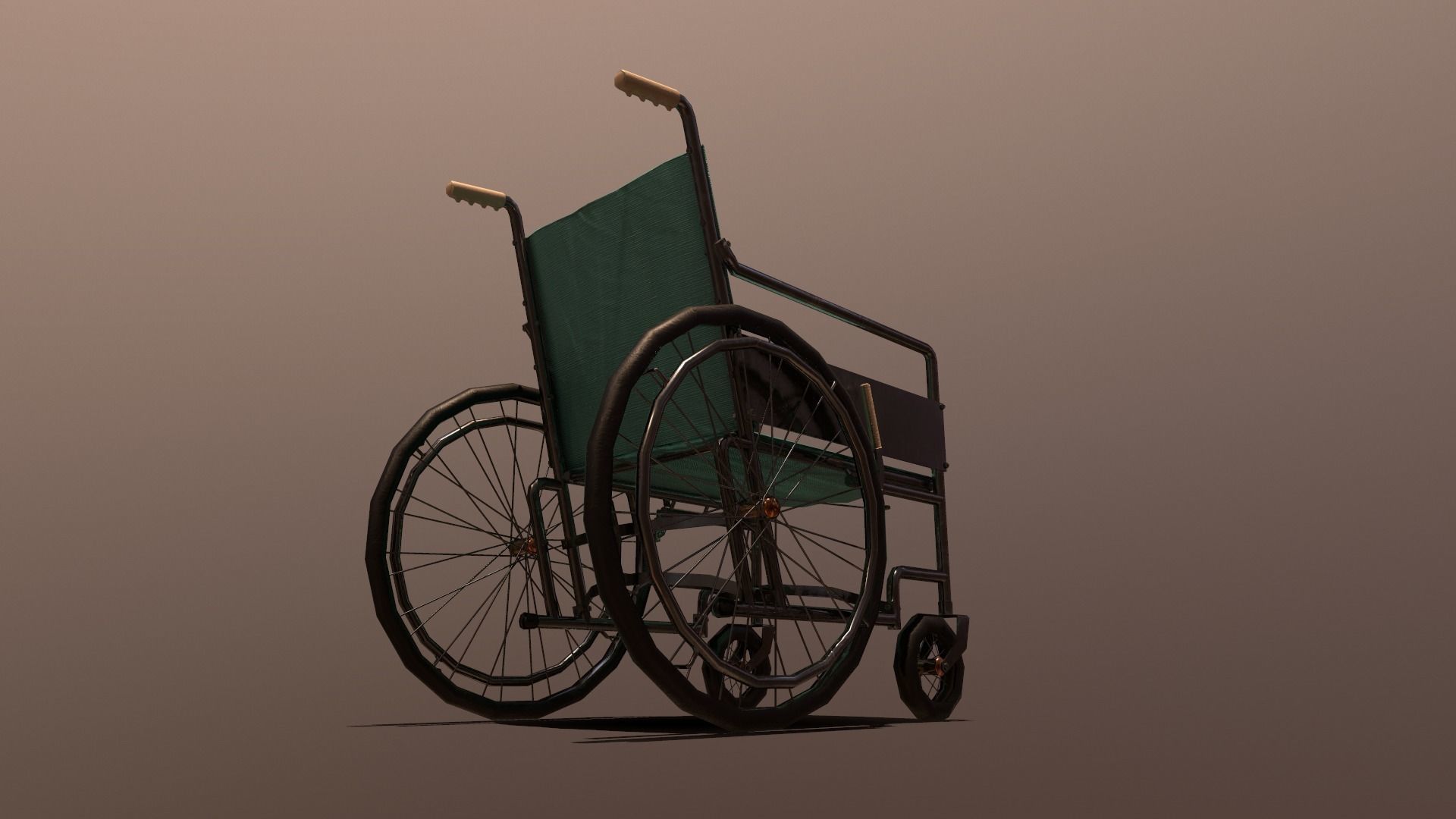 Wheelchair Low-poly 3D model_2