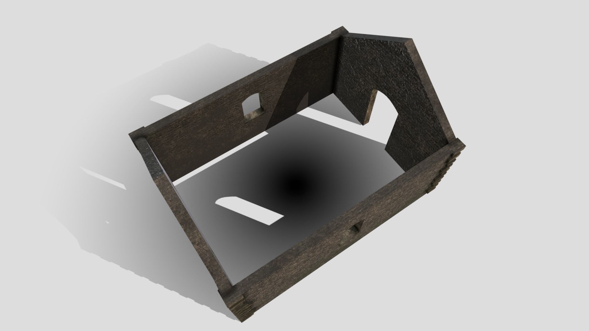 Ruined Building Low-poly 3D model_7