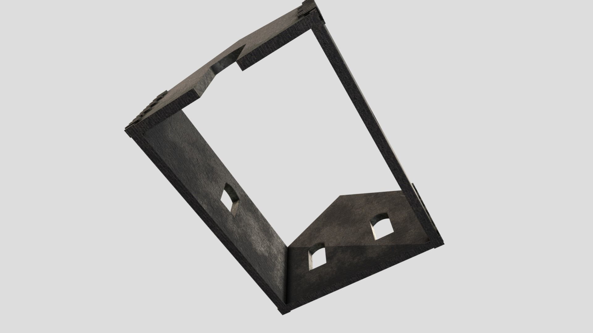 Ruined Building Low-poly 3D model_6