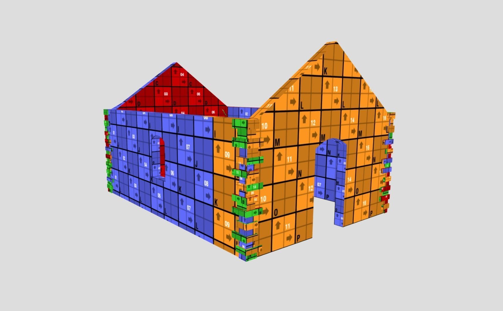 Ruined Building Low-poly 3D model_8