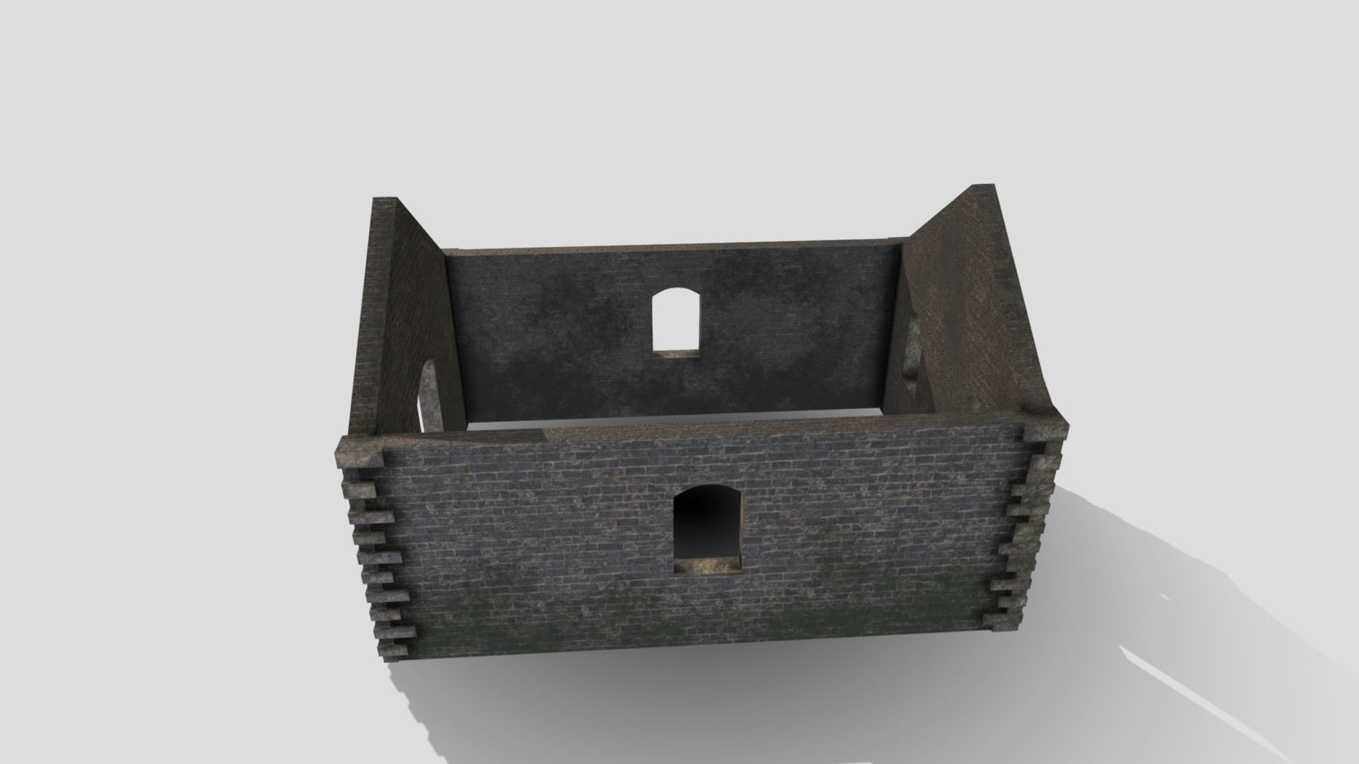 Ruined Building Low-poly 3D model_3