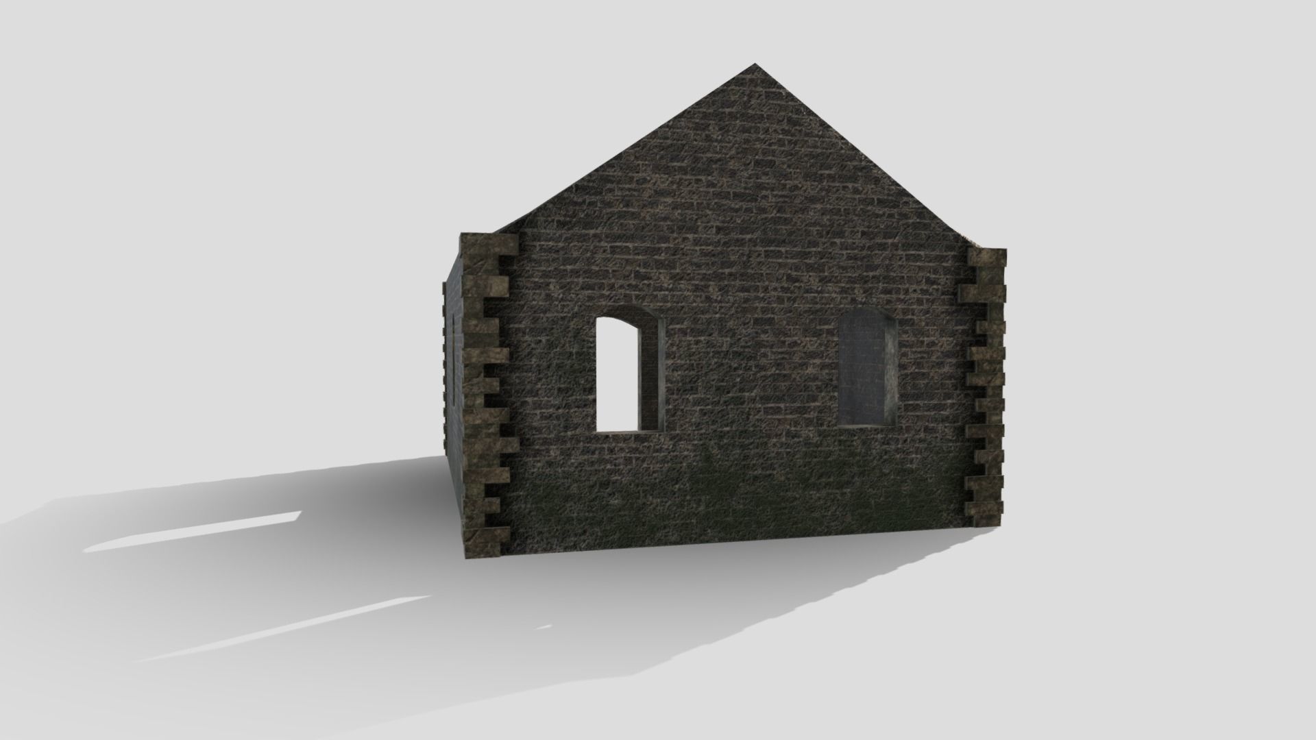 Ruined Building Low-poly 3D model_5