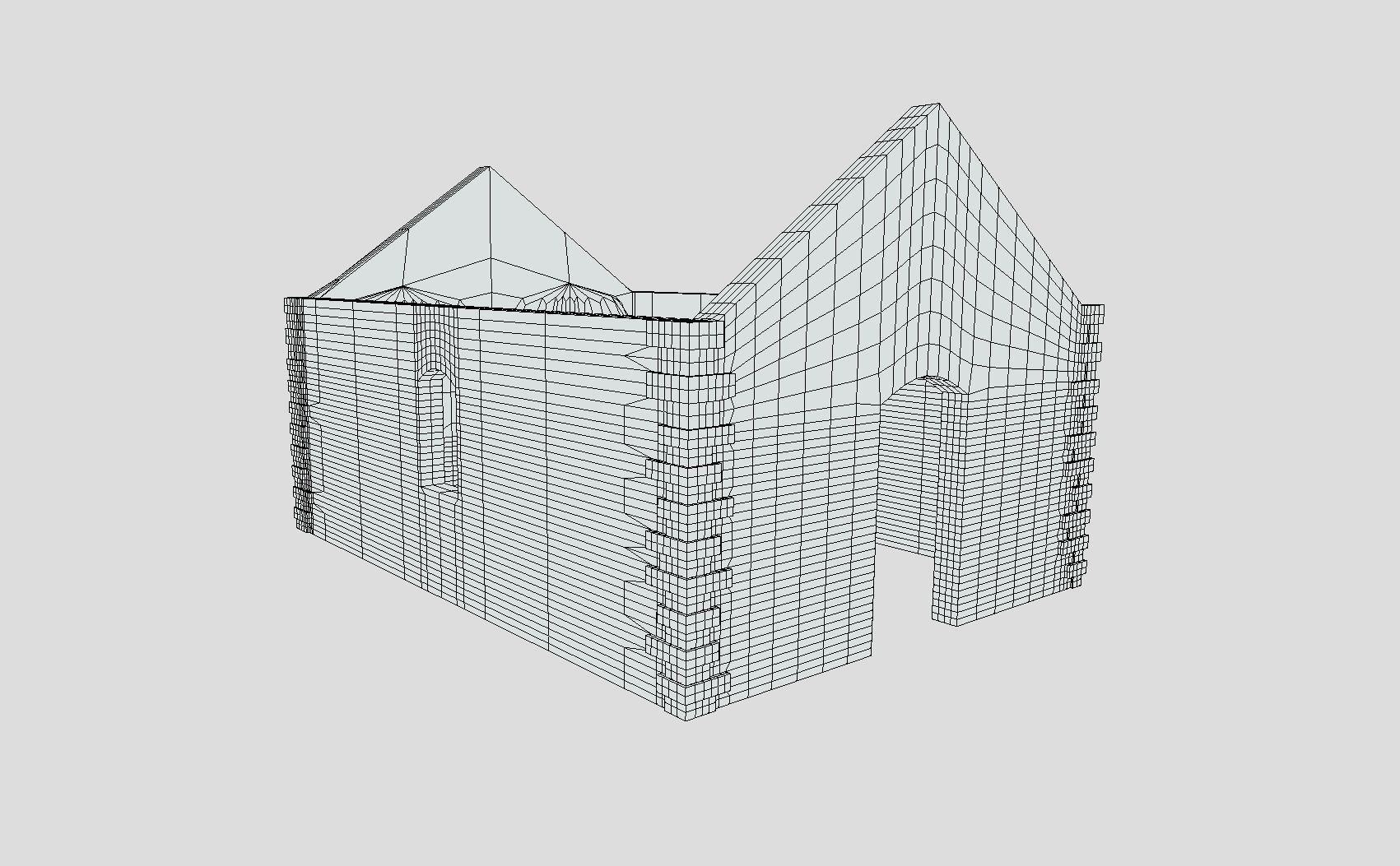 Ruined Building Low-poly 3D model_9