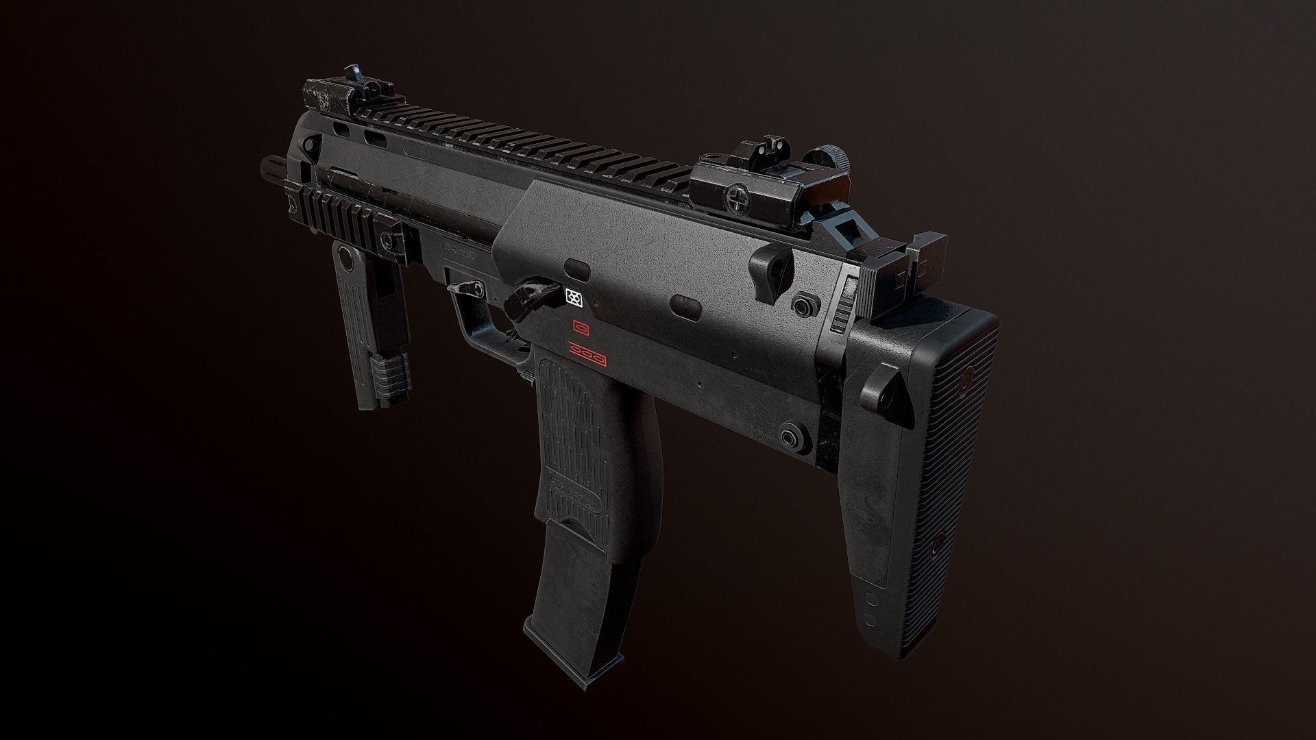 MP7 submachinegun 4K PBR Textures AAA Low-poly 3D model_2