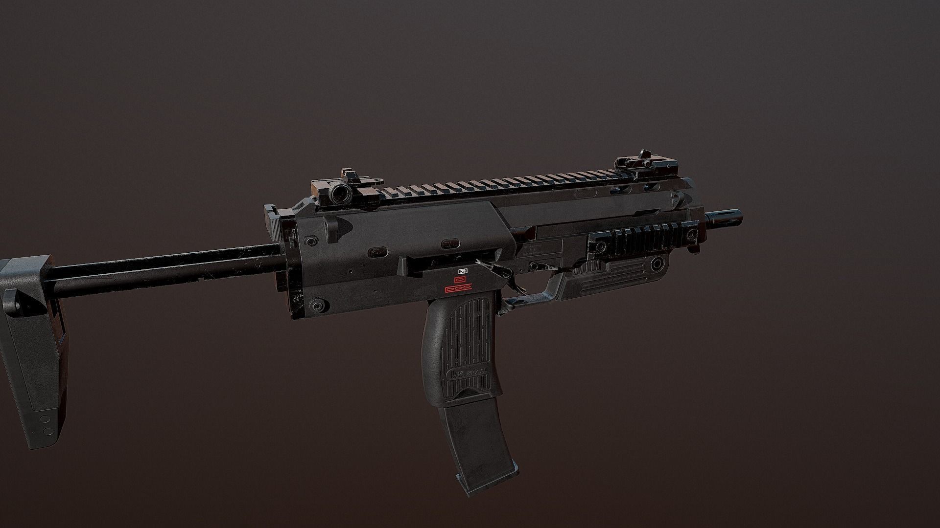 MP7 submachinegun 4K PBR Textures AAA Low-poly 3D model_5