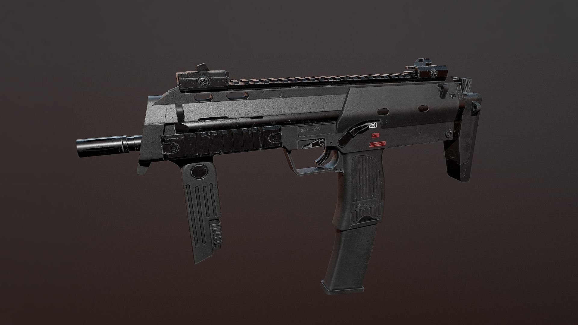 MP7 submachinegun 4K PBR Textures AAA Low-poly 3D model_3