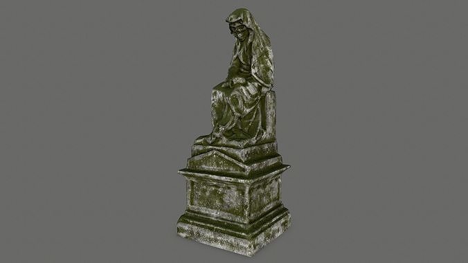 statue 1 gravestone Low-poly 3D model