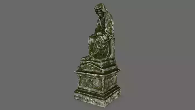 statue 1 gravestone Low-poly 3D model